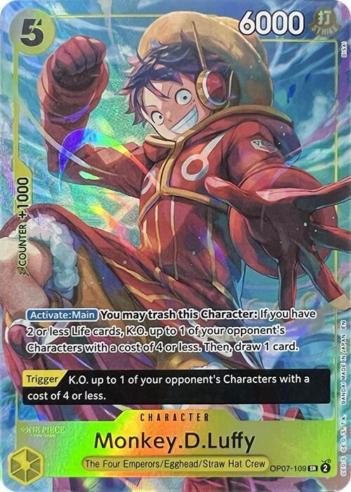 원피스 TCG 몽키 D. 루피 [일러스트레이션 박스 Vol.3] OP07-109 프로모 카드 PSA 19