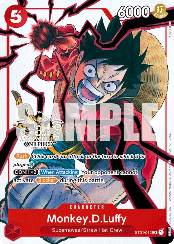 원피스 TCG 몽키 D. 루피 [3주년 기념] ST01-012 프로모 카드 CGC 10